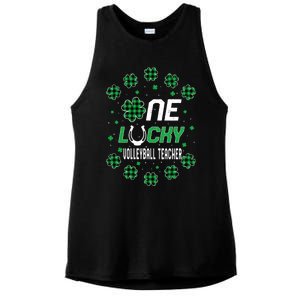 St Patricks Day Prek Kinder One Lucky Volleyball Teacher Gift Ladies PosiCharge Tri-Blend Wicking Tank