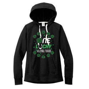 St Patricks Day Prek Kinder One Lucky Volleyball Teacher Gift Women's Fleece Hoodie