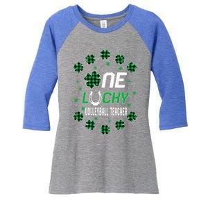 St Patricks Day Prek Kinder One Lucky Volleyball Teacher Gift Women's Tri-Blend 3/4-Sleeve Raglan Shirt