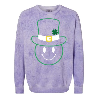 St Patrick's Day Smiley Face Holiday Colorblast Crewneck Sweatshirt