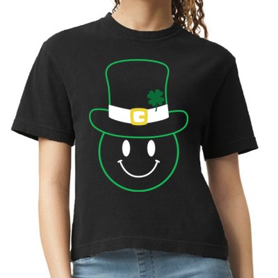 St Patrick's Day Smiley Face Holiday Comfort Colors Boxy T-Shirt