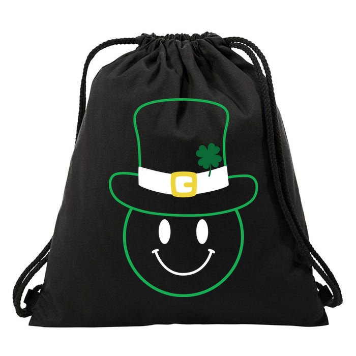St Patrick's Day Smiley Face Holiday Drawstring Bag