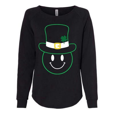 St Patrick's Day Smiley Face Holiday Womens California Wash Sweatshirt