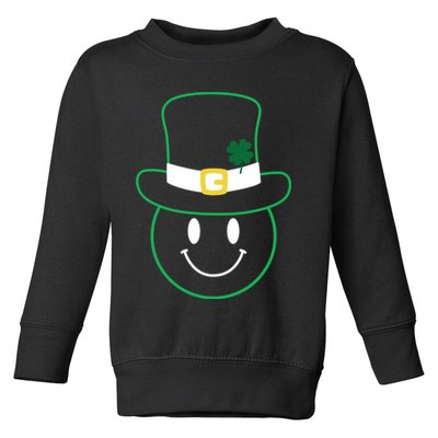 St Patrick's Day Smiley Face Holiday Toddler Sweatshirt