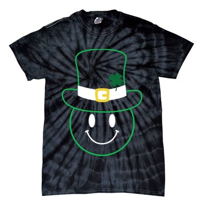 St Patrick's Day Smiley Face Holiday Tie-Dye T-Shirt