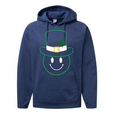 St Patrick's Day Smiley Face Holiday Performance Fleece Hoodie