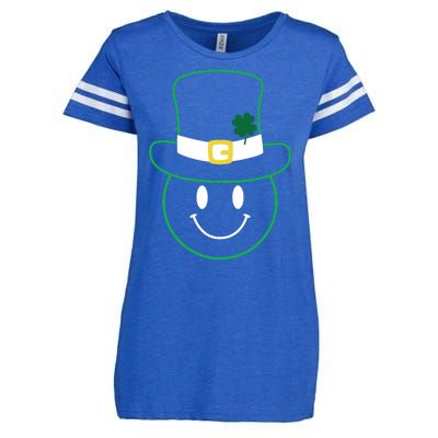 St Patrick's Day Smiley Face Holiday Enza Ladies Jersey Football T-Shirt