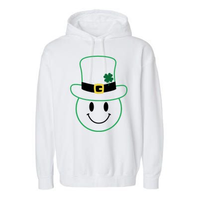 St Patrick's Day Smiley Face Holiday Garment-Dyed Fleece Hoodie