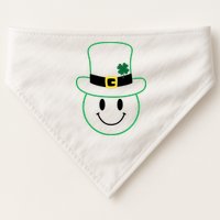 St Patrick's Day Smiley Face Holiday USA-Made Doggie Bandana