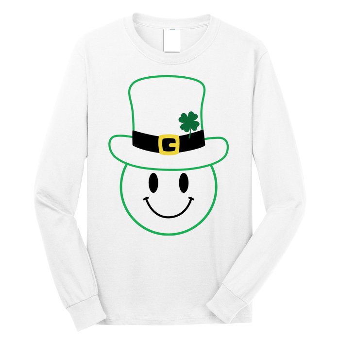 St Patrick's Day Smiley Face Holiday Long Sleeve Shirt