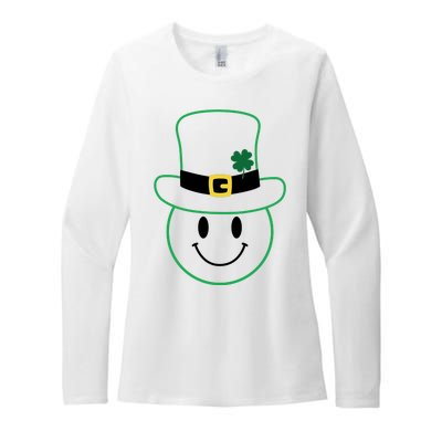 St Patrick's Day Smiley Face Holiday Womens CVC Long Sleeve Shirt