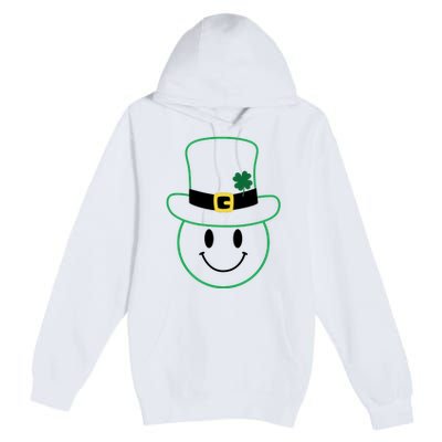 St Patrick's Day Smiley Face Holiday Premium Pullover Hoodie