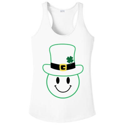 St Patrick's Day Smiley Face Holiday Ladies PosiCharge Competitor Racerback Tank