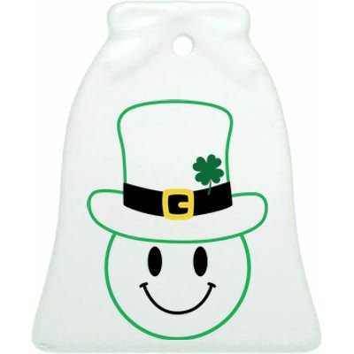 St Patrick's Day Smiley Face Holiday Ceramic Bell Ornament