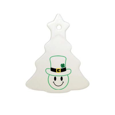 St Patrick's Day Smiley Face Holiday Ceramic Tree Ornament