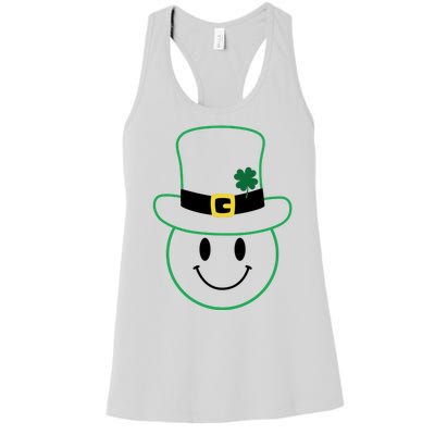 St Patrick's Day Smiley Face Holiday Women's Racerback Tank