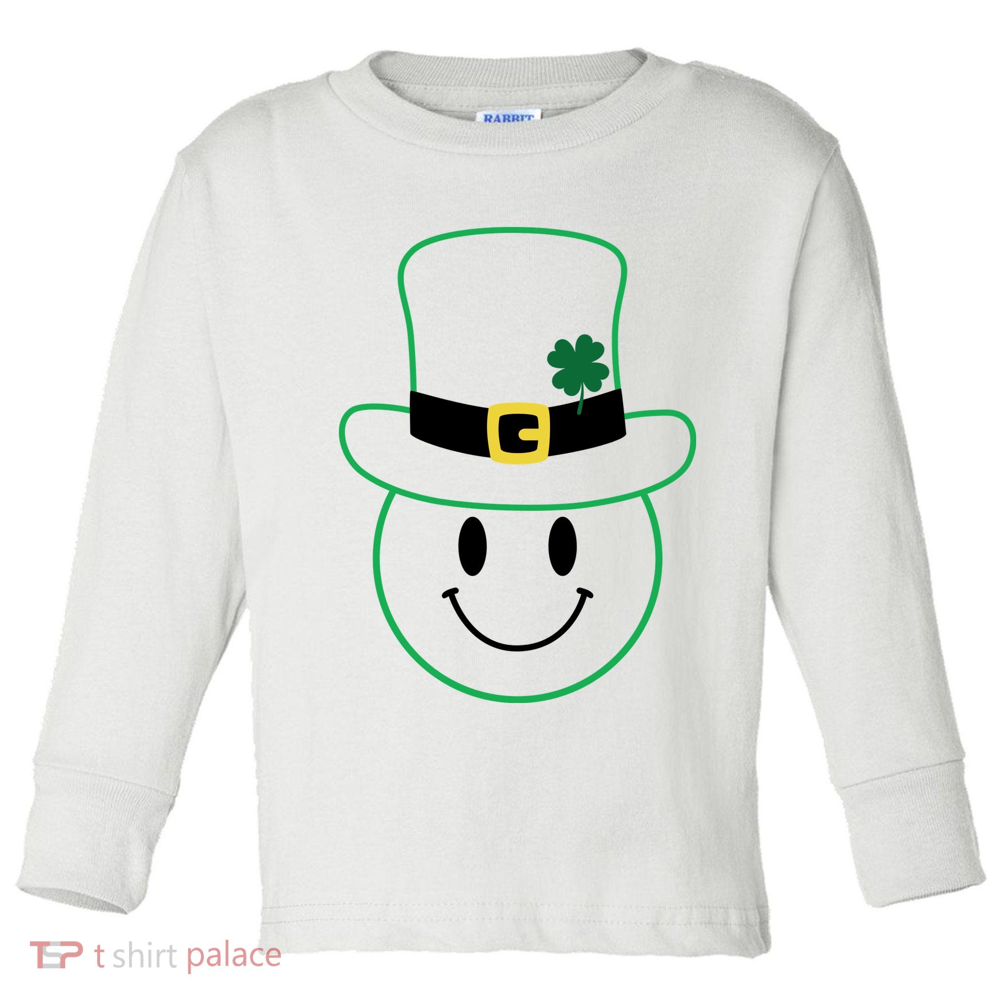 St Patrick's Day Smiley Face Holiday Toddler Long Sleeve Shirt