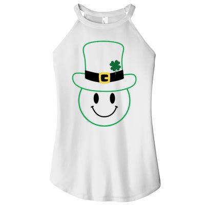 St Patrick's Day Smiley Face Holiday Women's Perfect Tri Rocker Tank