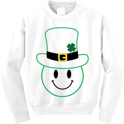 St Patrick's Day Smiley Face Holiday Kids Sweatshirt