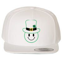St Patrick's Day Smiley Face Holiday Wool Snapback Cap