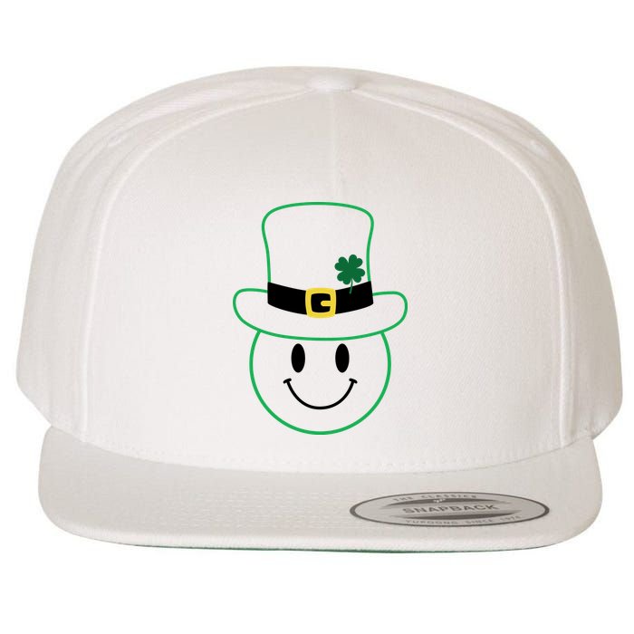 St Patrick's Day Smiley Face Holiday Wool Snapback Cap