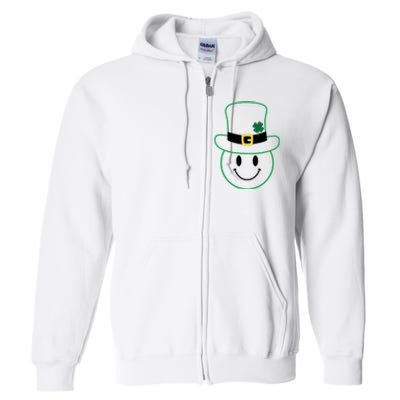 St Patrick's Day Smiley Face Holiday Full Zip Hoodie