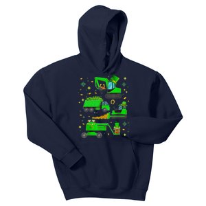 St Patricks Day Construction Trucks Funny Boy Kids Hoodie