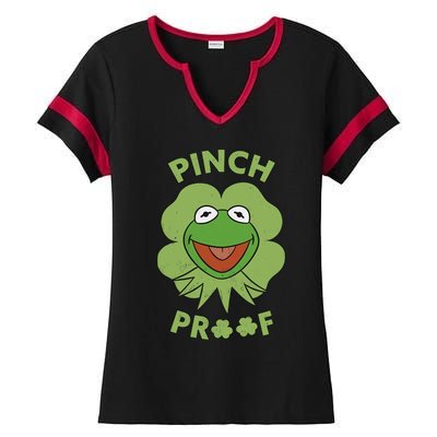 St Patricks Day Pinch Proof Smiley With Green Irish Hat Happy Pinch Ladies Halftime Notch Neck Tee