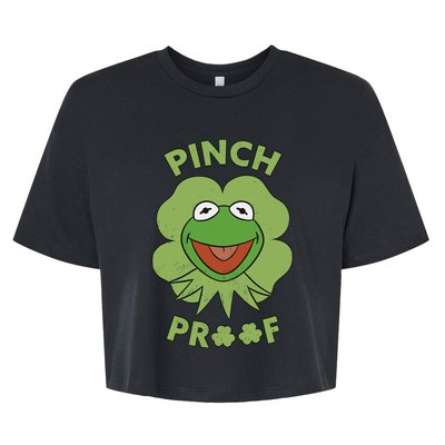 St Patricks Day Pinch Proof Smiley With Green Irish Hat Happy Pinch Bella+Canvas Jersey Crop Tee