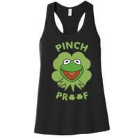 St Patricks Day Pinch Proof Smiley With Green Irish Hat Happy Pinch Women's Racerback Tank