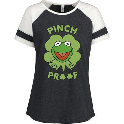 St Patricks Day Pinch Proof Smiley With Green Irish Hat Happy Pinch Enza Ladies Jersey Colorblock Tee