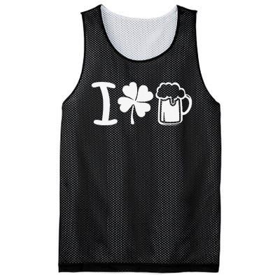 Saint Patrick's Day I Love Beer Gift Mesh Reversible Basketball Jersey Tank