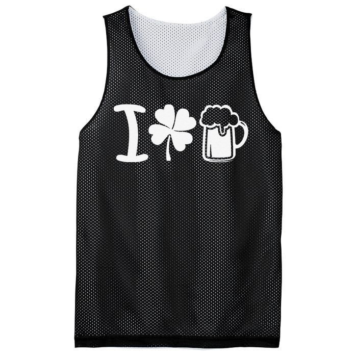 Saint Patrick's Day I Love Beer Gift Mesh Reversible Basketball Jersey Tank