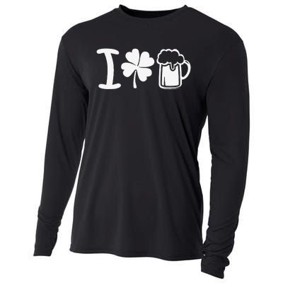 Saint Patrick's Day I Love Beer Gift Cooling Performance Long Sleeve Crew