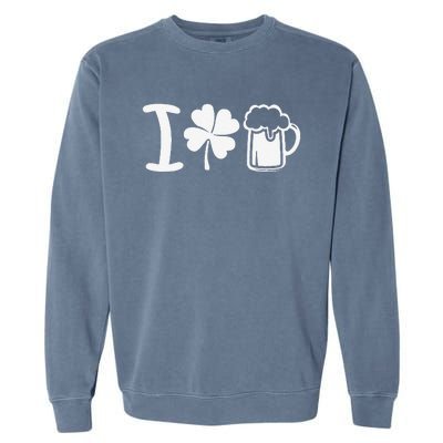 Saint Patrick's Day I Love Beer Gift Garment-Dyed Sweatshirt