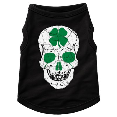 St Patrick's Day Clover Skull Doggie Tank