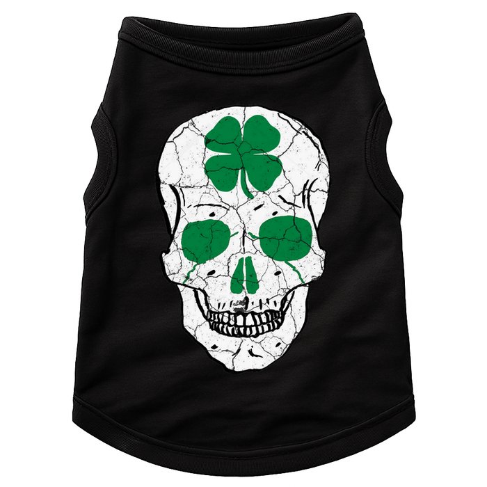 St Patrick's Day Clover Skull Doggie Tank