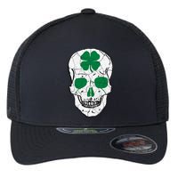 St Patrick's Day Clover Skull Flexfit Unipanel Trucker Cap