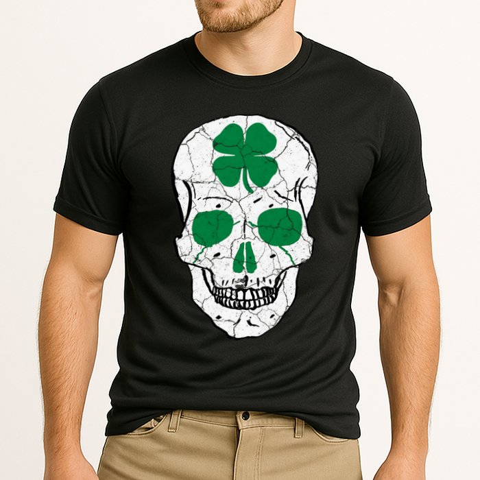 St Patrick's Day Clover Skull Performance Shirt