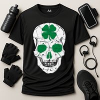 St Patrick's Day Clover Skull Performance Shirt