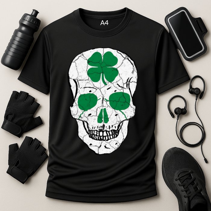 St Patrick's Day Clover Skull Performance Shirt