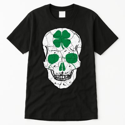 St Patrick's Day Clover Skull Tall T-Shirt
