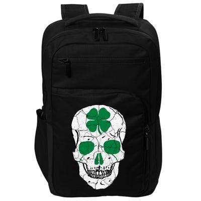 St Patrick's Day Clover Skull Impact Tech Backpack