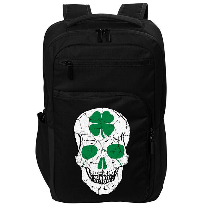 St Patrick's Day Clover Skull Impact Tech Backpack