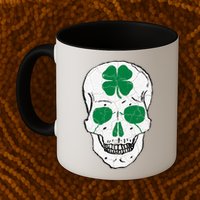 St Patrick's Day Clover Skull Mug