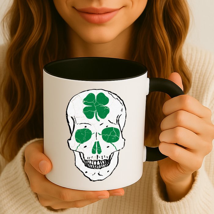 St Patrick's Day Clover Skull Mug