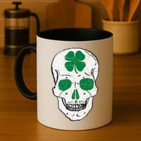 St Patrick's Day Clover Skull Mug