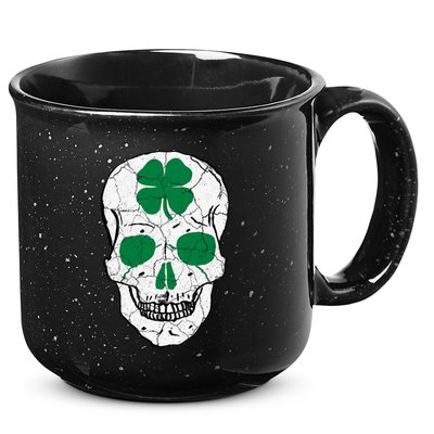 St Patrick's Day Clover Skull 15oz Campfire Ceramic Mug