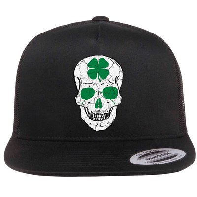 St Patrick's Day Clover Skull Flatbill Hat