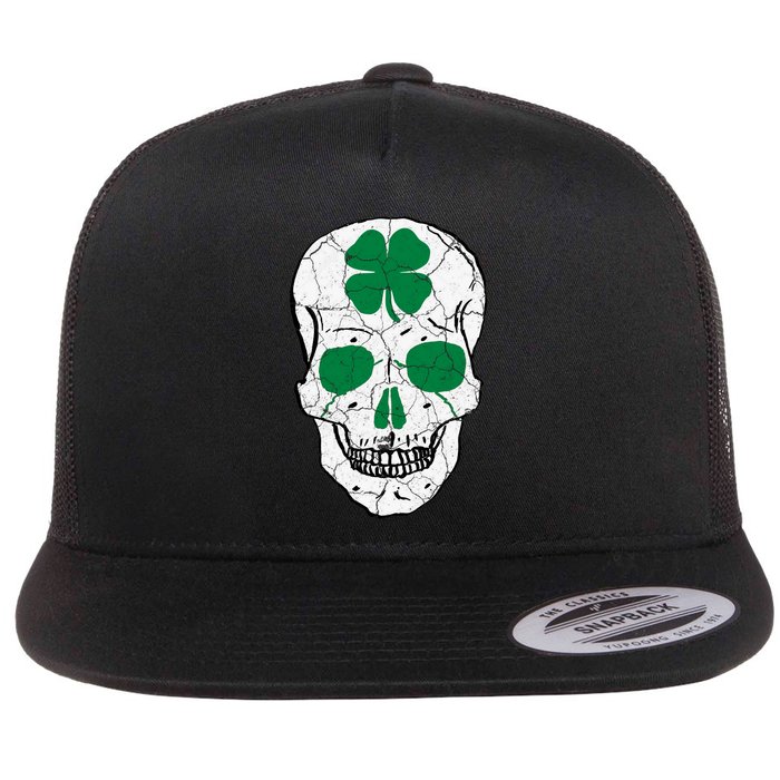 St Patrick's Day Clover Skull Flatbill Hat